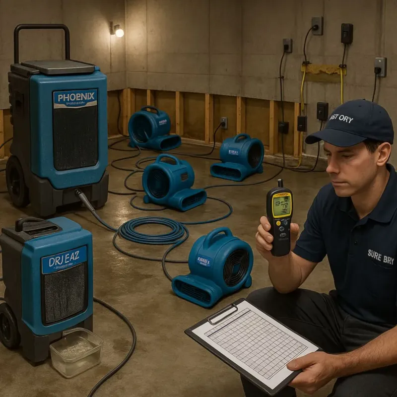 Structural Drying and Dehumidification process in Trenton, IL